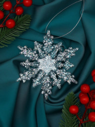 Ёлочная игрушка «Зимнее волшебство. Снежинка чудесная», прозрачный