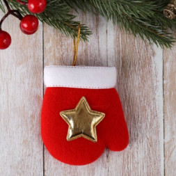 Мягкая подвеска &quot;Варежка со звёздочкой&quot;, красный