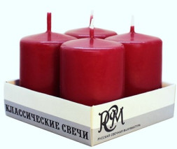 Свечи классические Столбики, Бордовый