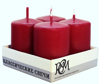 Свечи классические Столбики, Бордовый