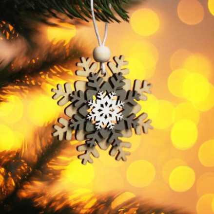 Подвеска новогодняя &quot;Резная снежинка&quot; МИКС