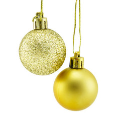 Новогодние елочные шары Золото, 2 дизайна