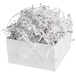 Наполнитель для коробок Бумажный и Металлический, Белый-Серебряный