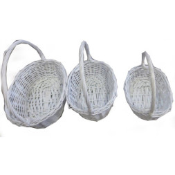 Плетеная корзина с ручкой &quot;Классик&quot;. Ива, Белая