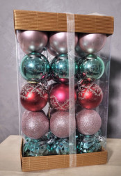 Набор новогодних елочных шаров 5 дизайнов Рождество