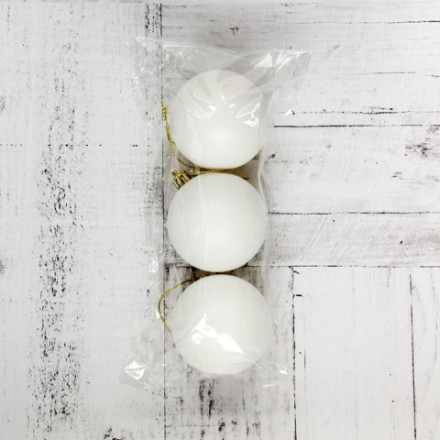 Ёлочные игрушки «Матовый», шары новогодние, белый