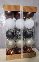 Набор новогодних елочных шаров 5 дизайнов Рождественское чудо