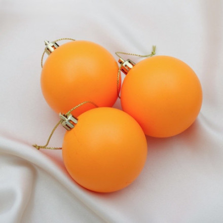 Ёлочные игрушки «Матовый», шары новогодние, оранжевый