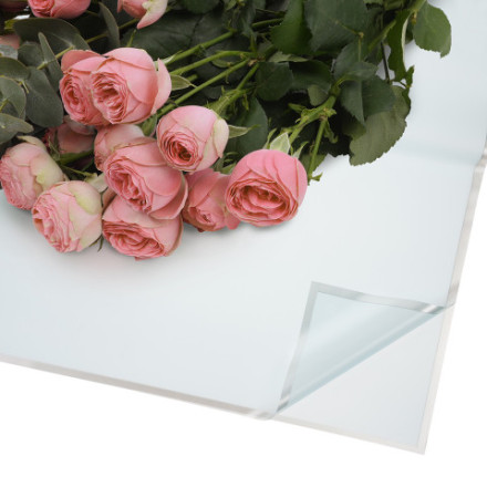 Упаковочная пленка 53мкр Серебристая кайма, Светло-голубой, Матовый