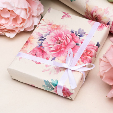 Распродажа Бумага упаковочная, крафт белый &quot;Цветочный образ&quot;