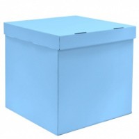 Коробка-сюрприз голубая, самосборная крышка