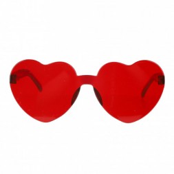 Карнавальные очки, Сердца, Красный