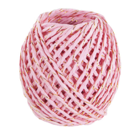 Бумажный шпагат Золотая нить, Розовый