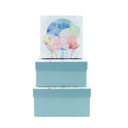 Коробка &quot;С Днем Рождения. Шарики&quot; с тиснением, квадрат