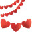 Гирлянда-подвеска Сердце, Красный, с блестками