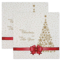 Сервировочные салфетки, Новогодний бант, Красный