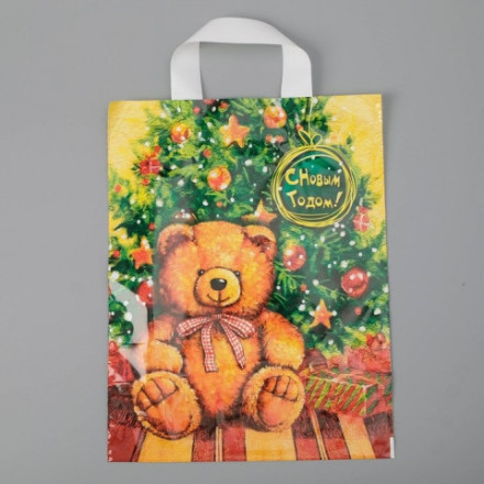 Пакет полиэтиленовый с петлевой ручкой &quot;Под елкой&quot;, 55 мкм #нг