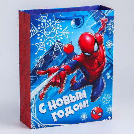 Распродажа! Пакет подарочный С Новым годом!, Человек-паук в полете #нг
