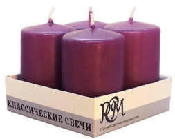 Свечи классические Столбики, Фиолетовый