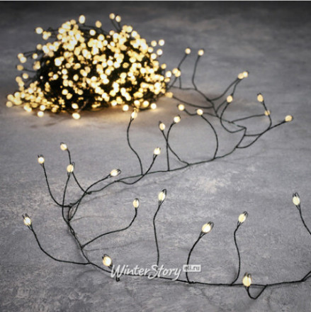 Светодиодная гирлянда &quot;Мишура роса&quot;, хвойная лапа, теплый цвет