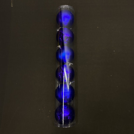 Набор новогодних елочных шаров 2 дизайна, Синий (матовый, глянец)