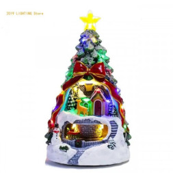Композиция новогодняя светодиодная Ёлка и поезд, музыкальная