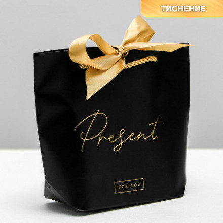 Пакет подарочный Present, Черный