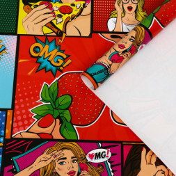 Распродажа Бумага упаковочная глянцевая &quot;pop art&quot; Красный