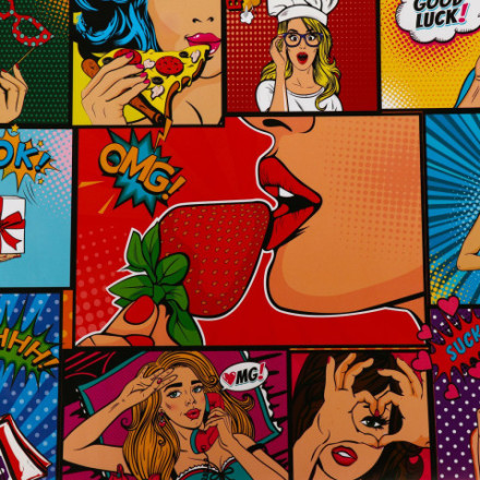 Распродажа Бумага упаковочная глянцевая &quot;pop art&quot; Красный