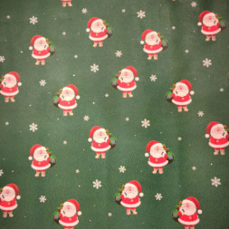 Упаковочная бумага глянцевая Дед мороз, зеленый фон #нг