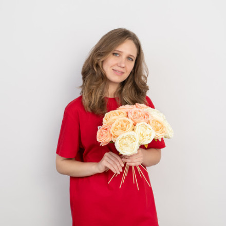 Пионовидная роза (бутон), искусственная, Розовый