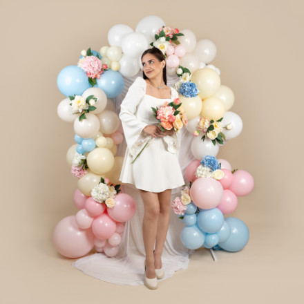 Пионовидная роза (бутон), искусственная, Розовый