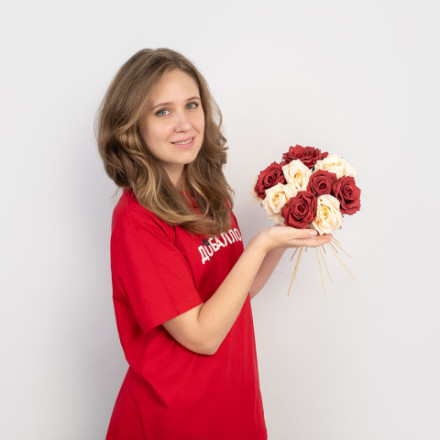 Роза (бутон), искусственная, Кремовый