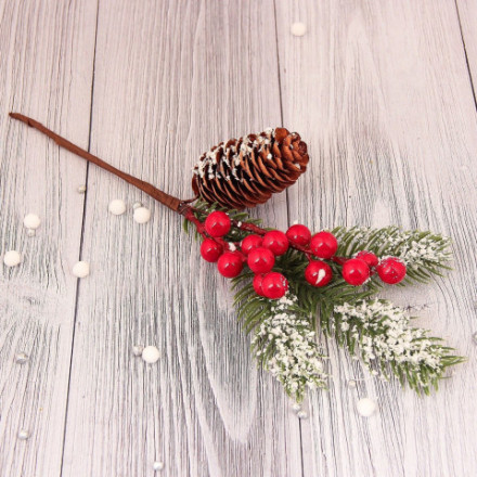 Декоративная ветка &quot;Зимняя ветка с шишкой&quot;