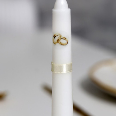 Набор свадебных свечей «Совет да любовь с лентой»