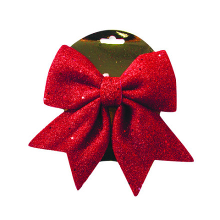 Декоративный бант, Красный, с блестками