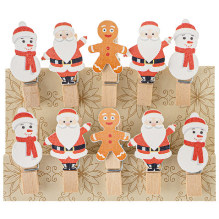 Декоративные прищепки, Новый Год, Ассорти